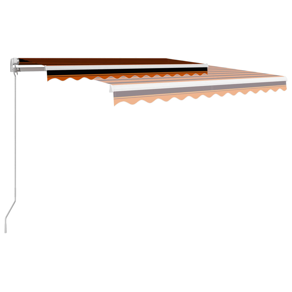 Ručně zatahovací markýza 300 x 250 cm oranžovo-hnědá