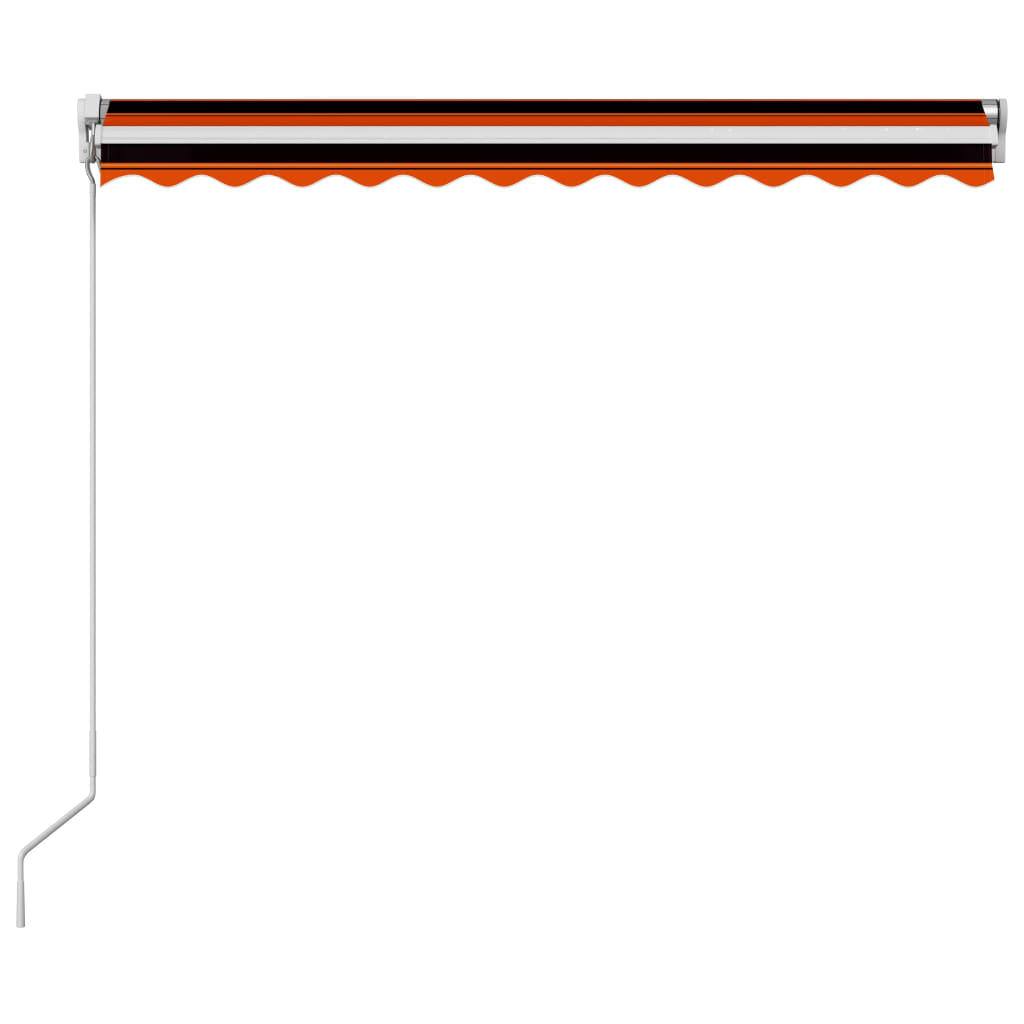 Ručně zatahovací markýza 300 x 250 cm oranžovo-hnědá