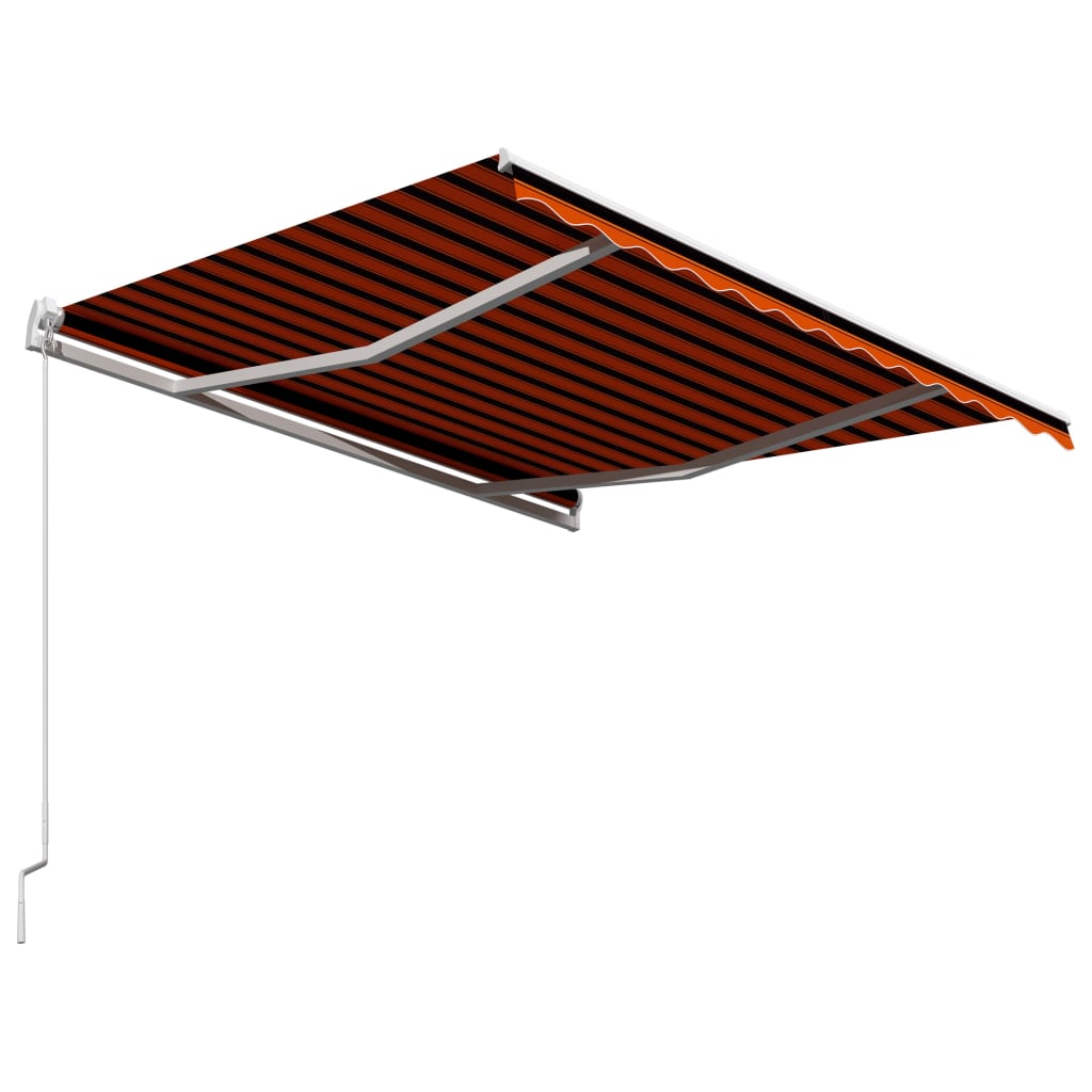 Ručně zatahovací markýza 350 x 250 cm oranžovo-hnědá