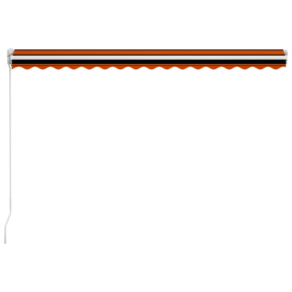 Ručně zatahovací markýza 450 x 300 cm oranžovo-hnědá