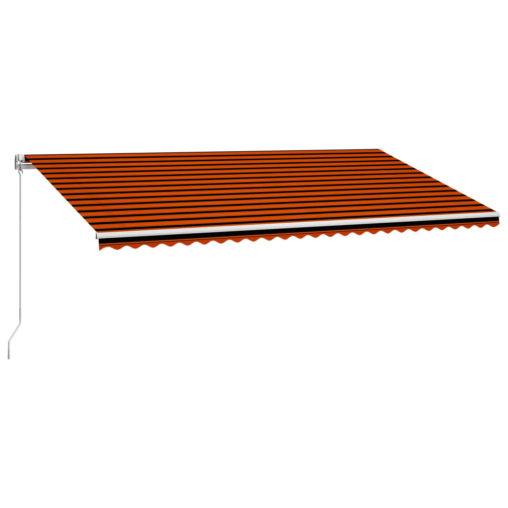 Ručně zatahovací markýza 600 x 300 cm oranžovo-hnědá