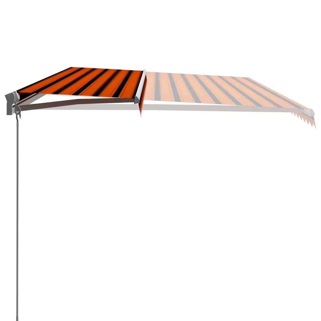 Ručně zatahovací markýza 600 x 300 cm oranžovo-hnědá