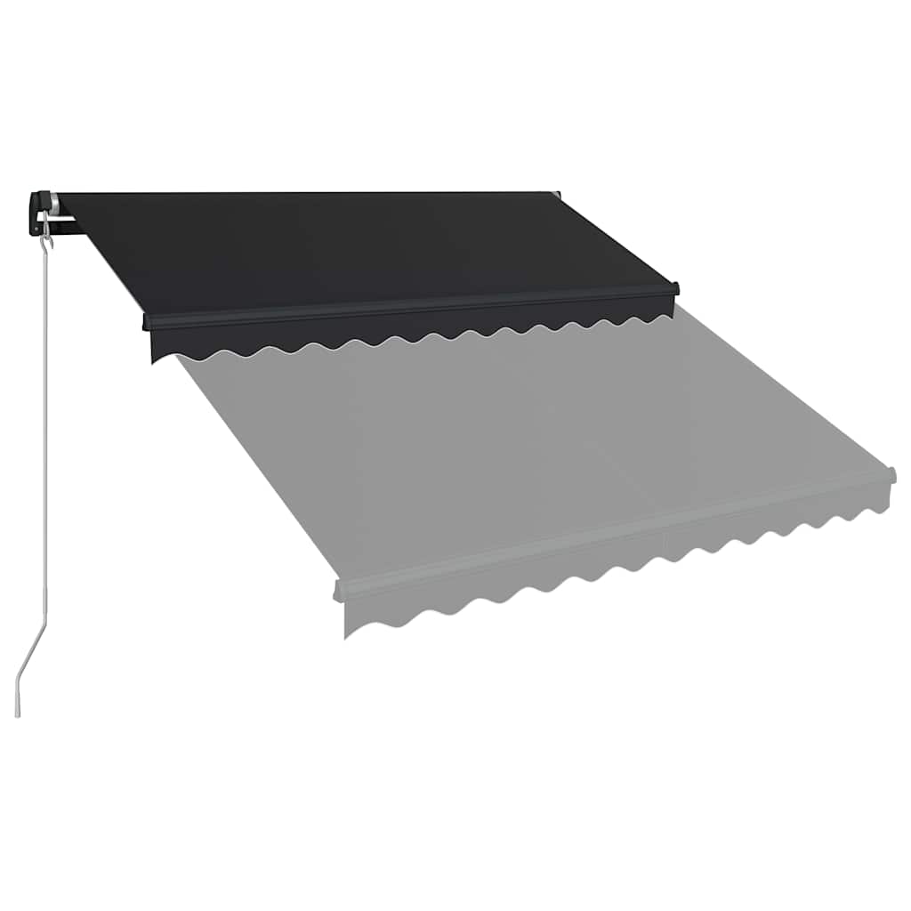 Ručně zatahovací markýza s LED světlem 300 x 250 cm antracitová