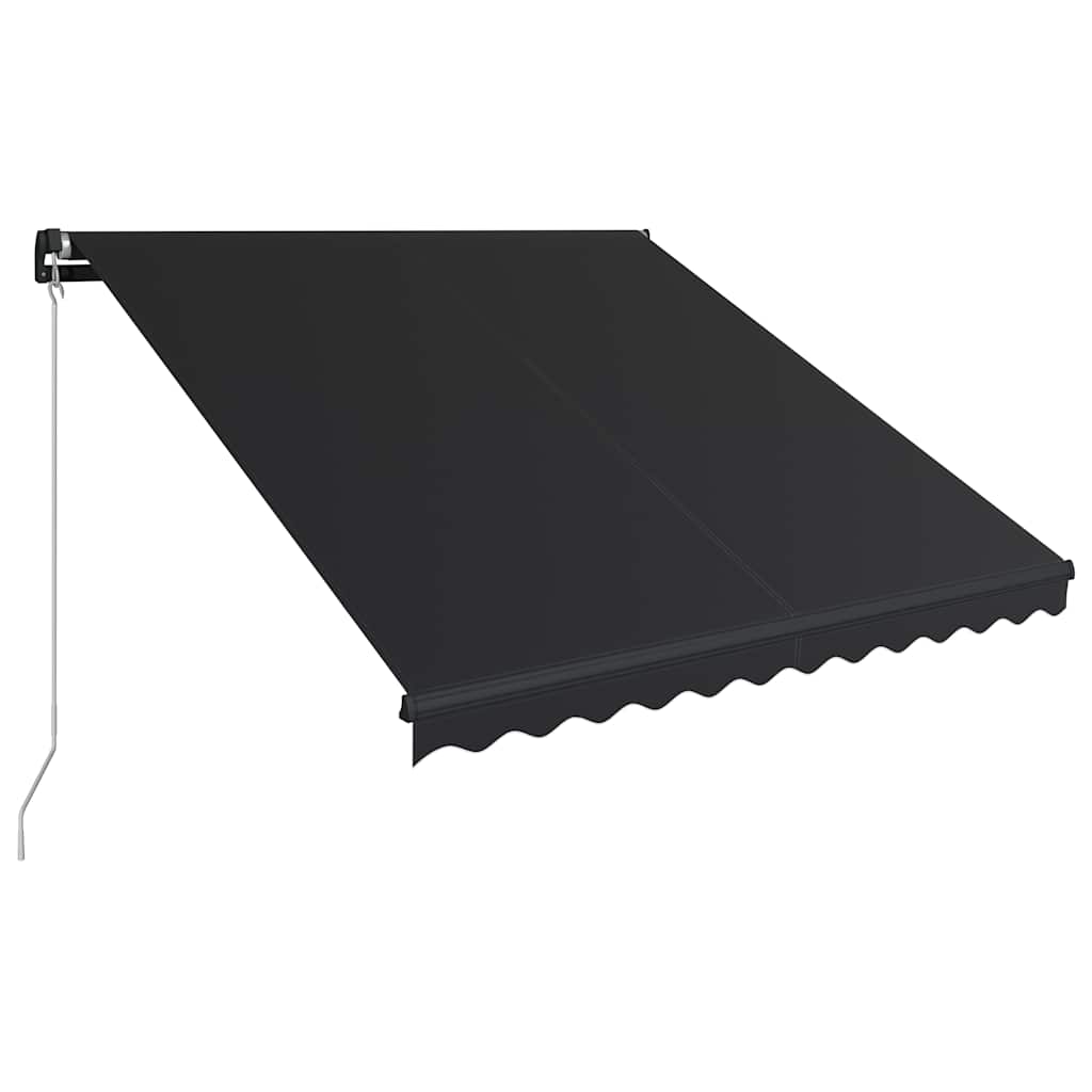 Ručně zatahovací markýza s LED světlem 350 x 250 cm antracitová