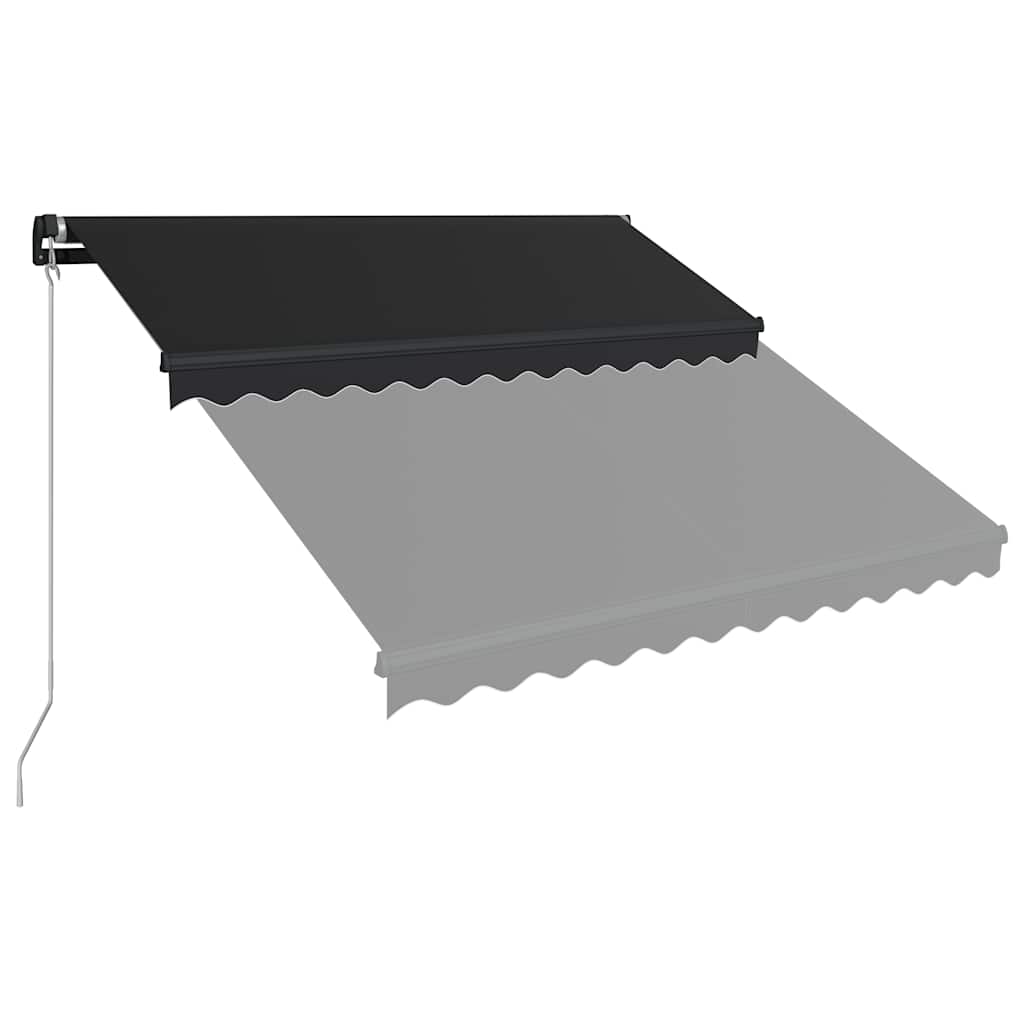 Ručně zatahovací markýza s LED světlem 350 x 250 cm antracitová