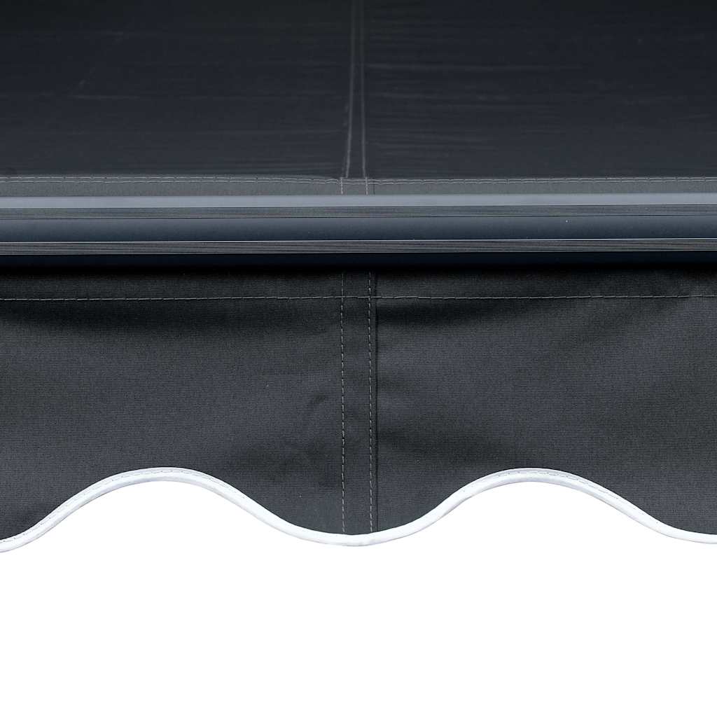 Ručně zatahovací markýza s LED světlem 350 x 250 cm antracitová