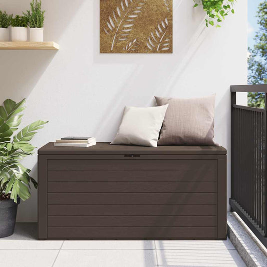 Zahradní úložný box hnědý 116 x 44 x 55 cm