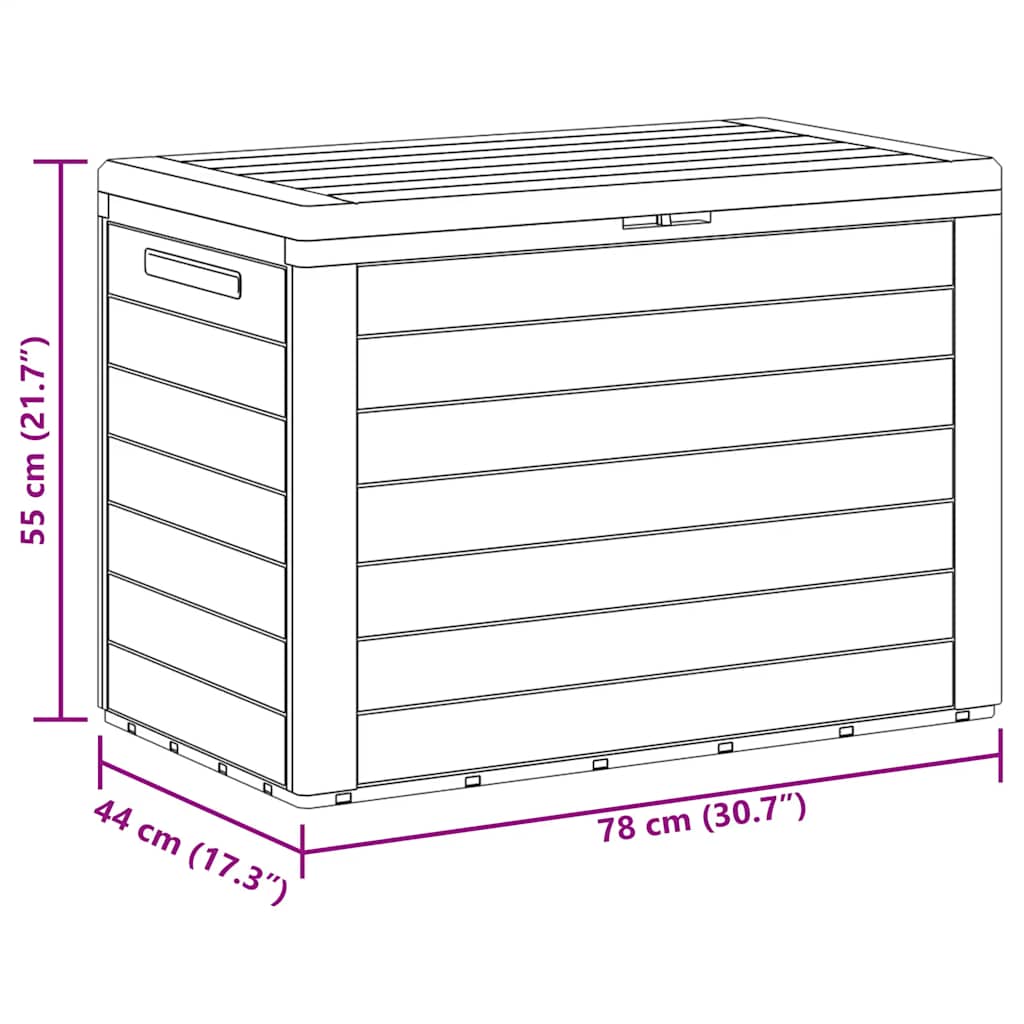 Zahradní úložný box antracitový 78 x 44 x 55 cm