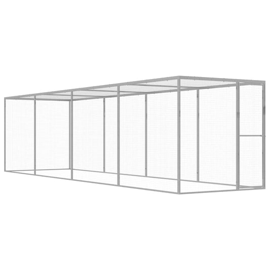 Klec pro kočky 6 x 1,5 x 1,5 m pozinkovaná ocel