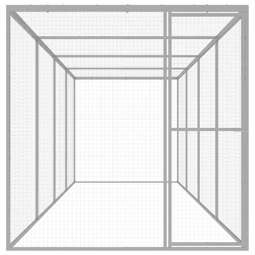 Klec pro kočky 6 x 1,5 x 1,5 m pozinkovaná ocel