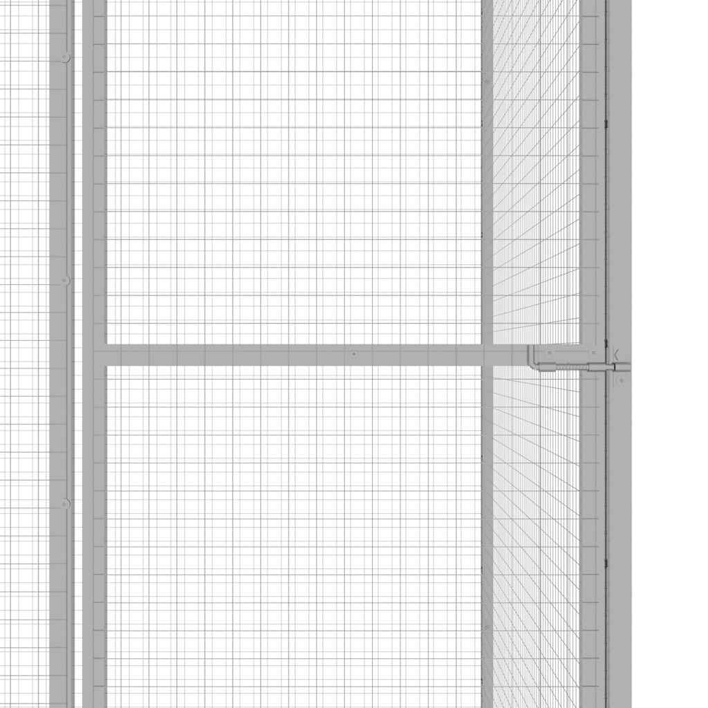 Klec pro kočky 6 x 1,5 x 1,5 m pozinkovaná ocel