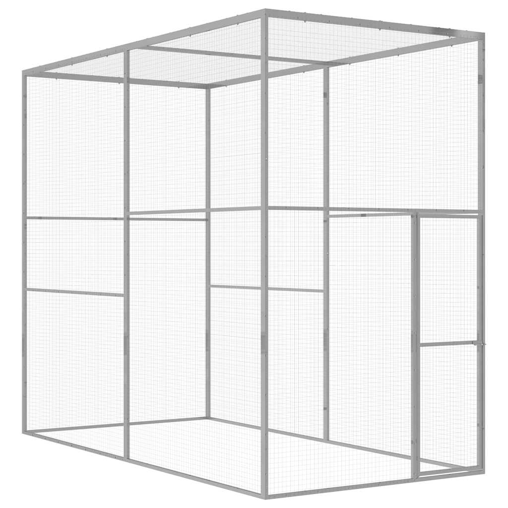 Klec pro kočky 3 x 1,5 x 2,5 m pozinkovaná ocel