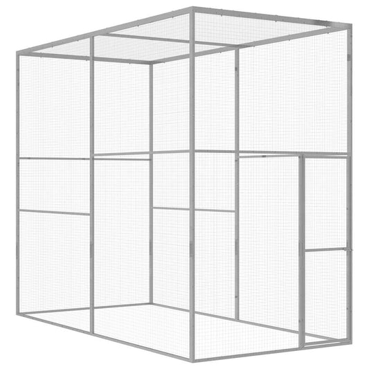 Klec pro kočky 3 x 1,5 x 2,5 m pozinkovaná ocel