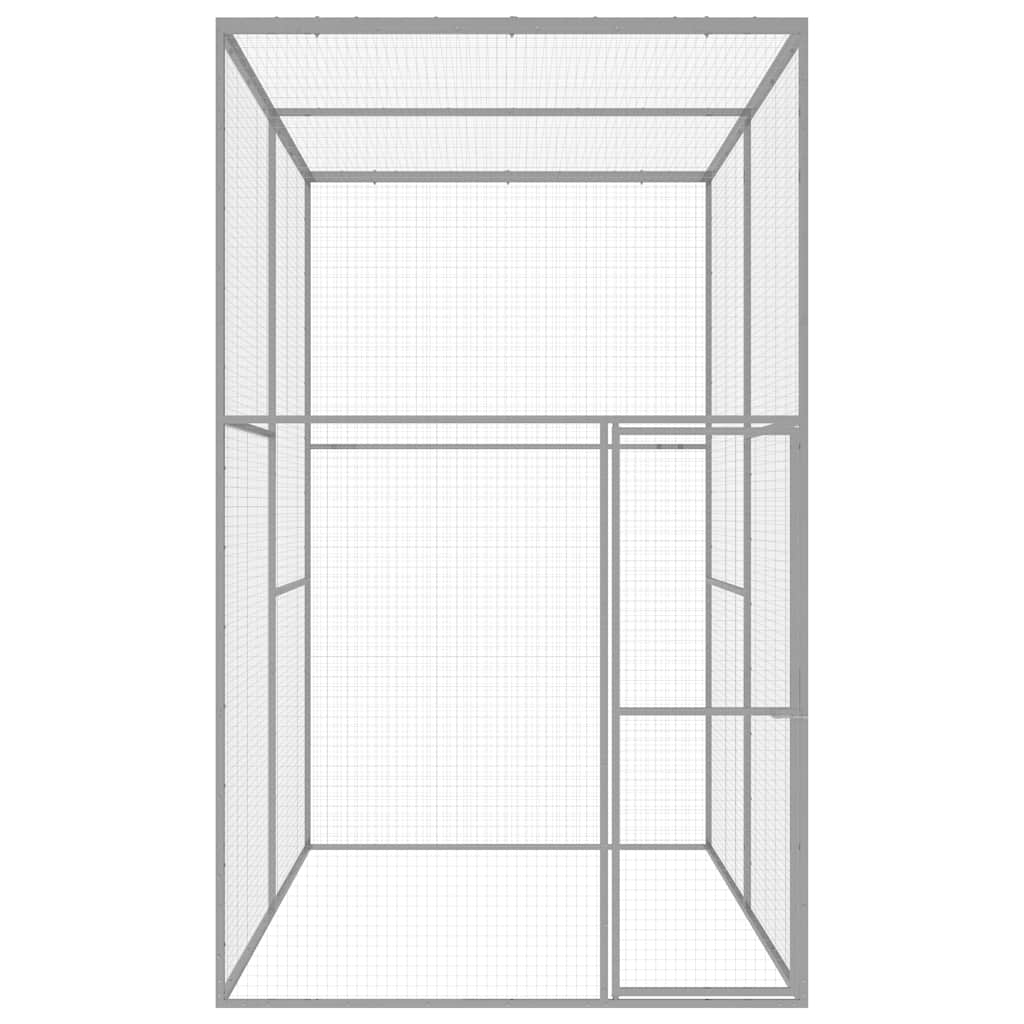 Klec pro kočky 3 x 1,5 x 2,5 m pozinkovaná ocel