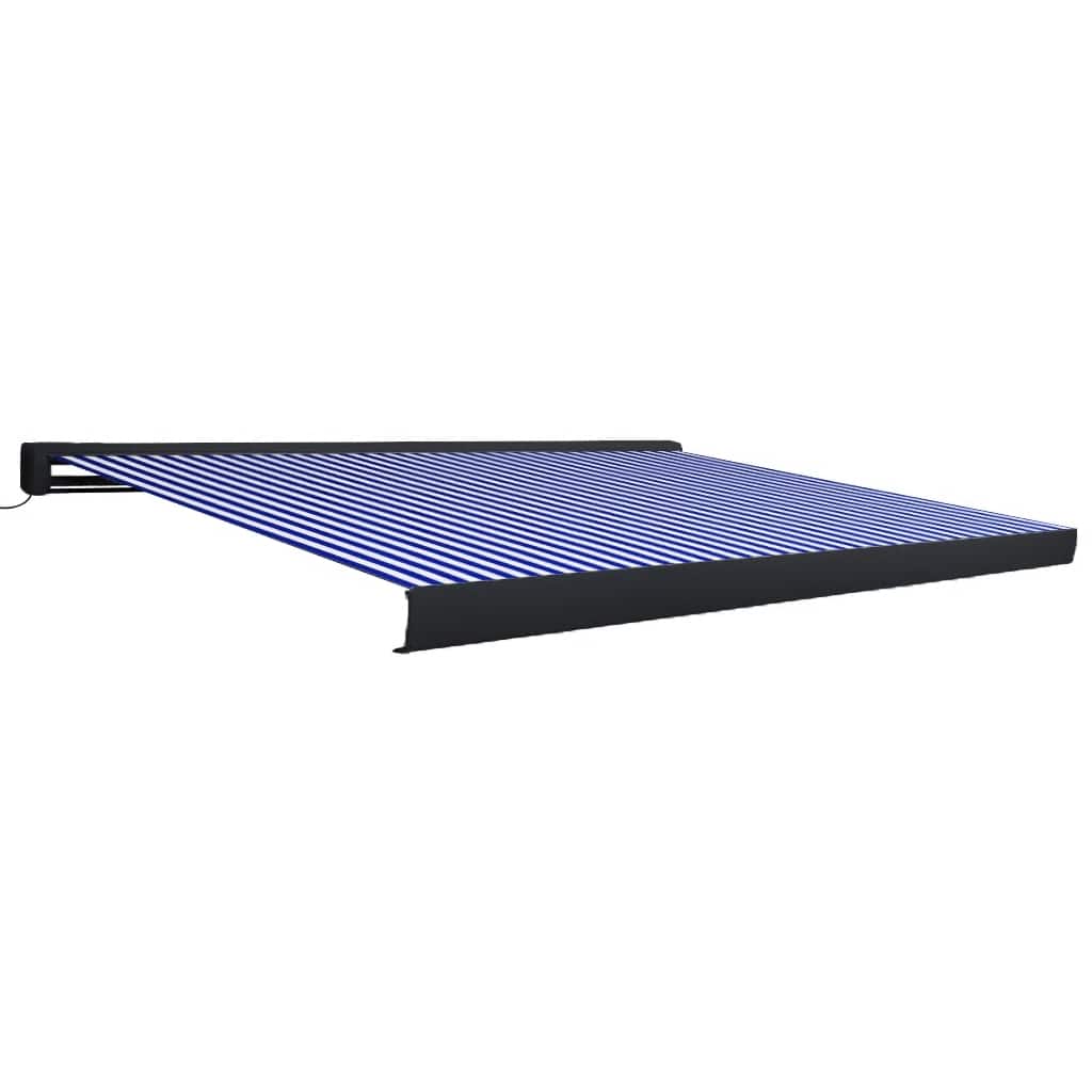Kazetová markýza s motorem 350x250 cm modrá a bílá