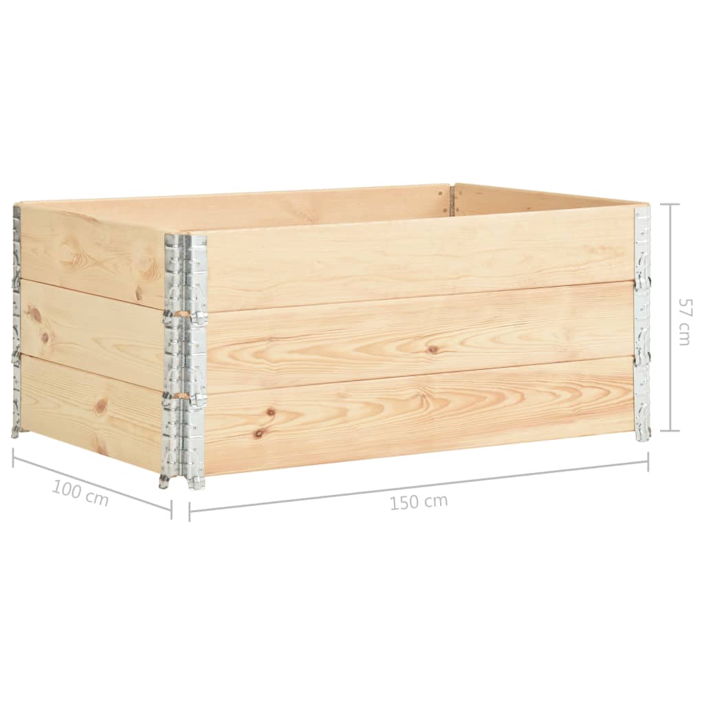 Vyvýšené záhony 3 ks 100 x 150 cm masivní borové dřevo