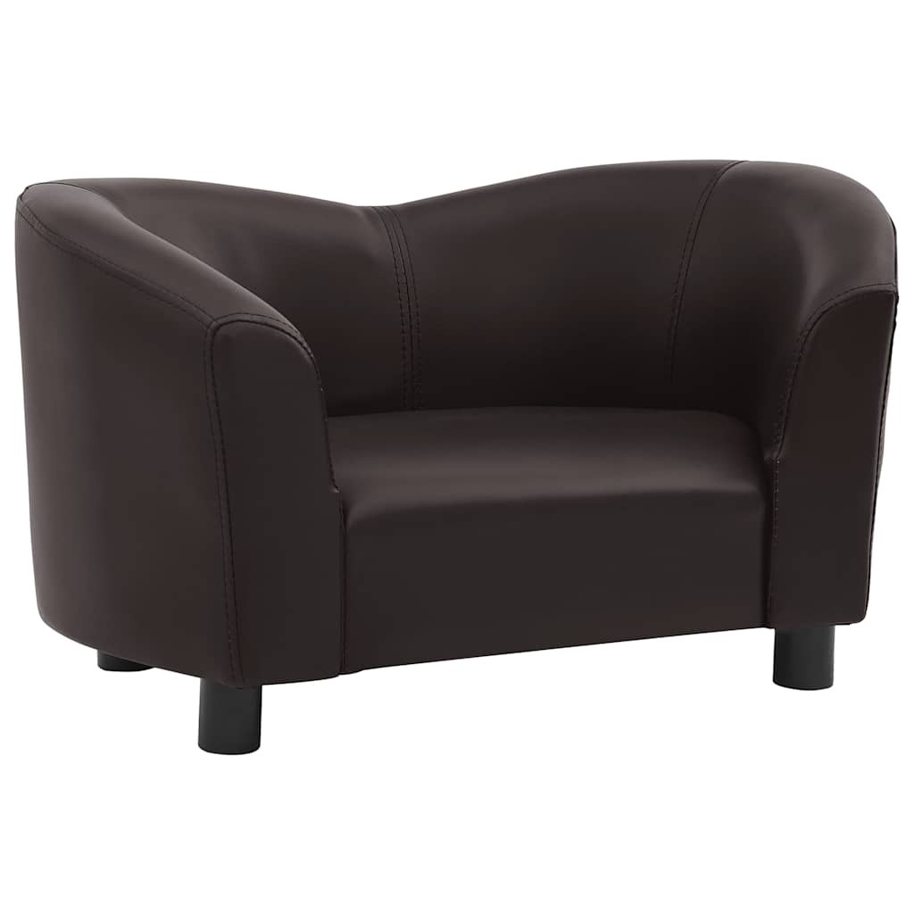 Pohovka pro psy hnědá 67 x 41 x 39 cm umělá kůže