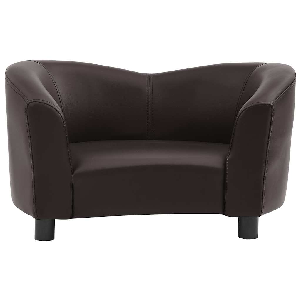 Pohovka pro psy hnědá 67 x 41 x 39 cm umělá kůže