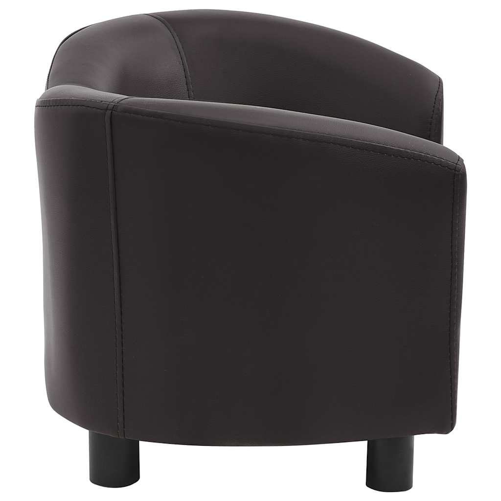 Pohovka pro psy hnědá 67 x 41 x 39 cm umělá kůže