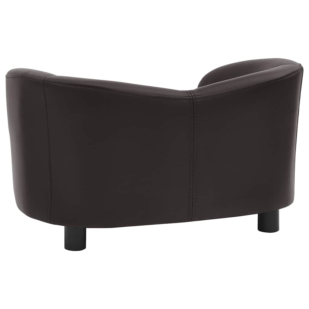 Pohovka pro psy hnědá 67 x 41 x 39 cm umělá kůže
