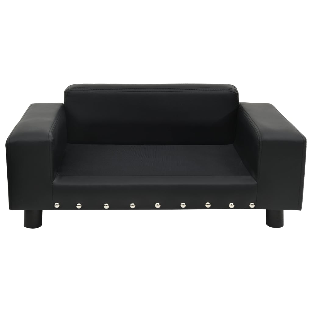 Pohovka pro psy černá 81 x 43 x 31 cm plyš a umělá kůže