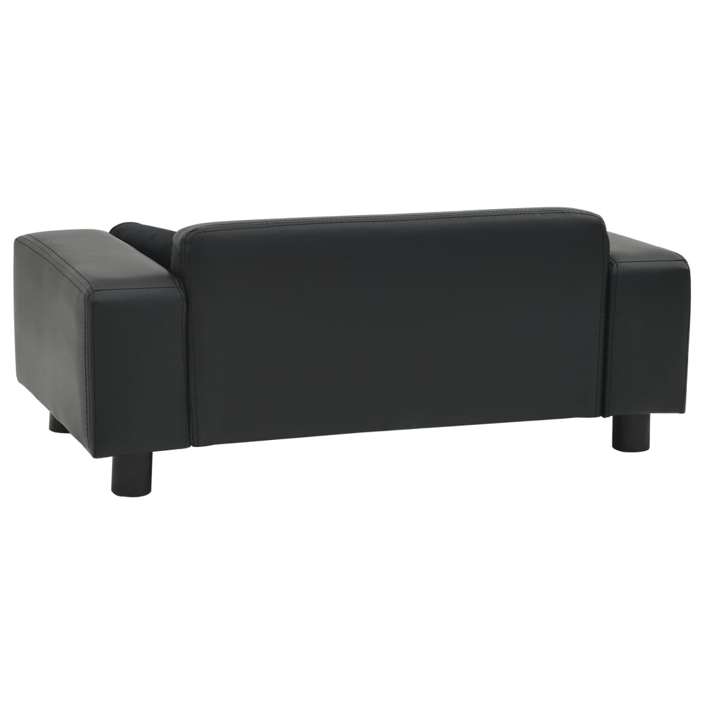 Pohovka pro psy černá 81 x 43 x 31 cm plyš a umělá kůže