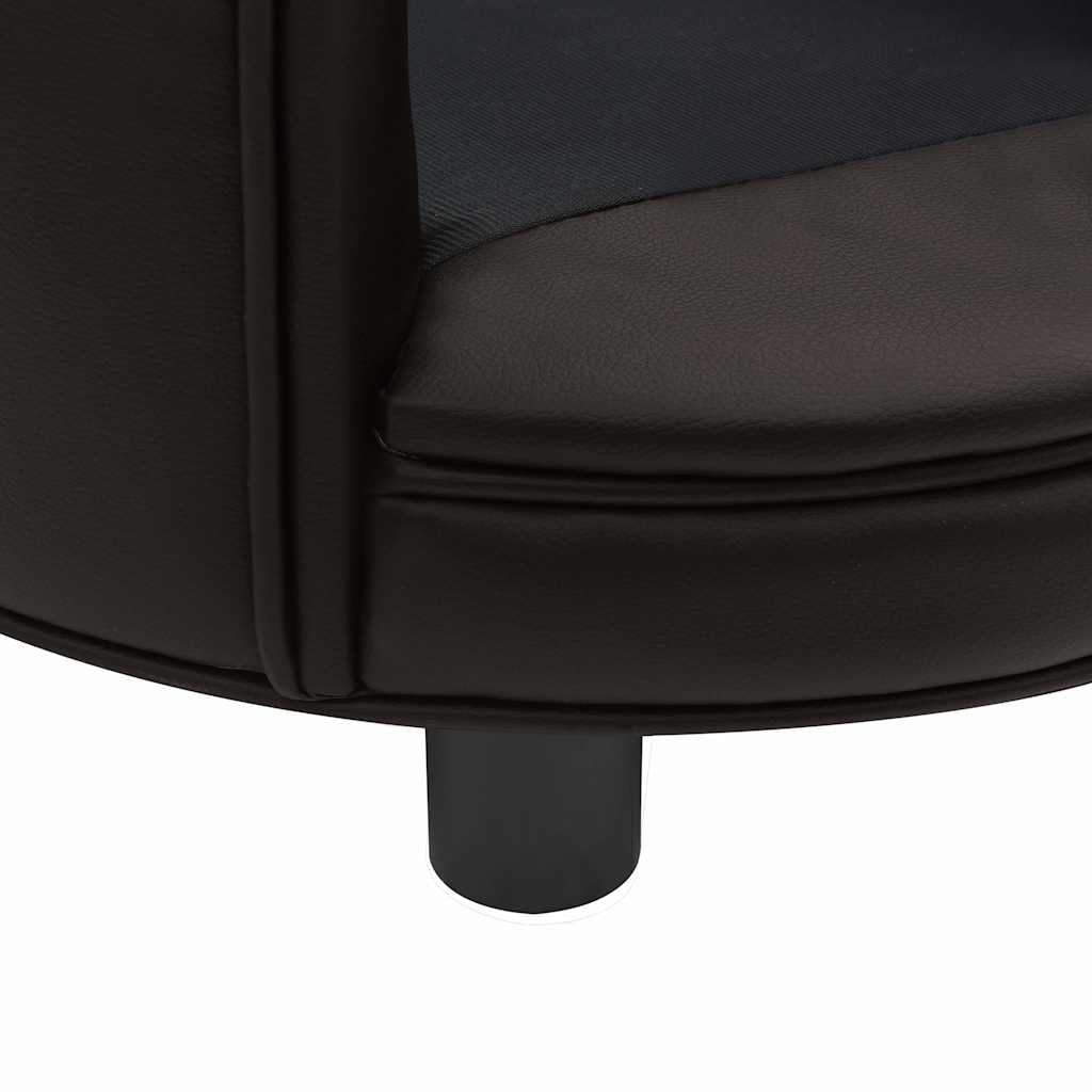 Pohovka pro psy hnědá 48 x 48 x 32 cm plyš a umělá kůže