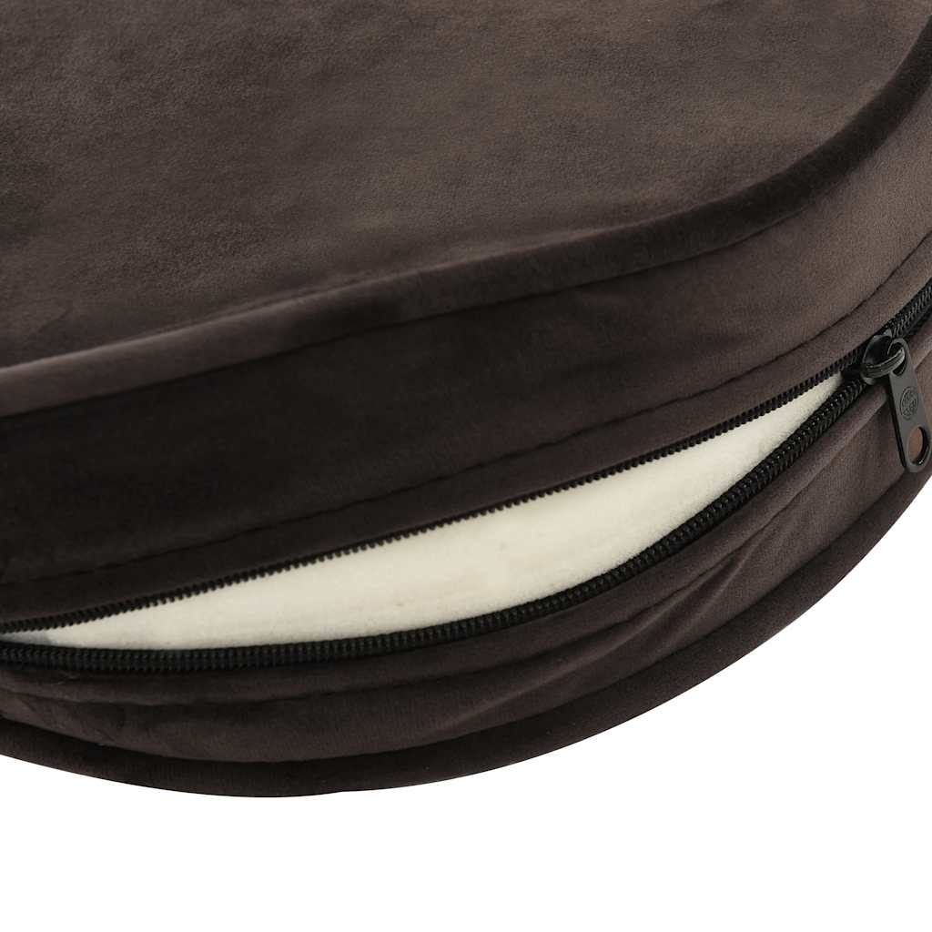 Pohovka pro psy hnědá 48 x 48 x 32 cm plyš a umělá kůže