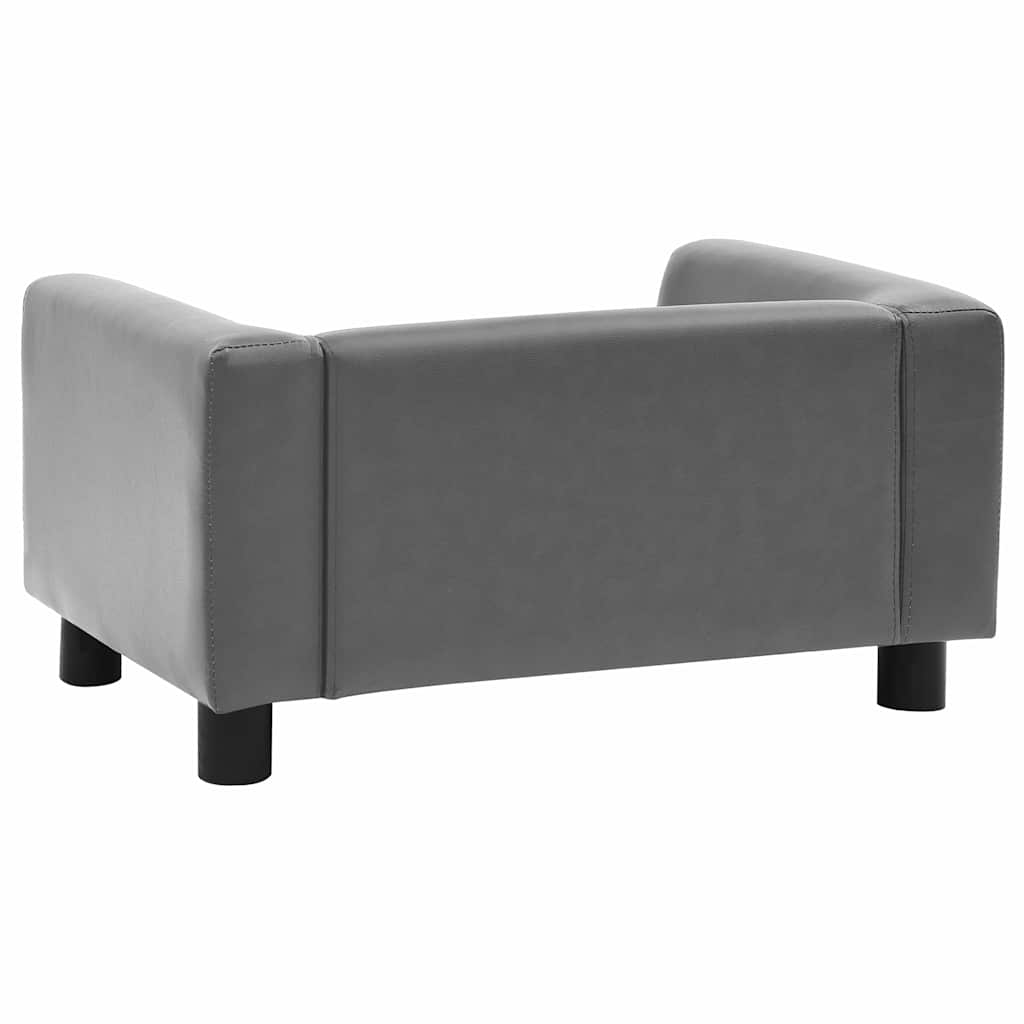 Pohovka pro psy šedá 60 x 43 x 30 cm plyš a umělá kůže