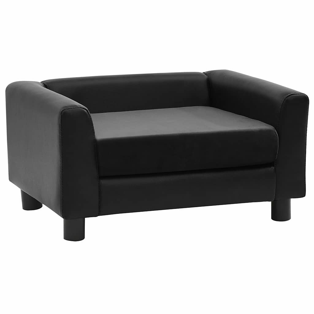 Pohovka pro psy černá 60 x 43 x 30 cm plyš a umělá kůže