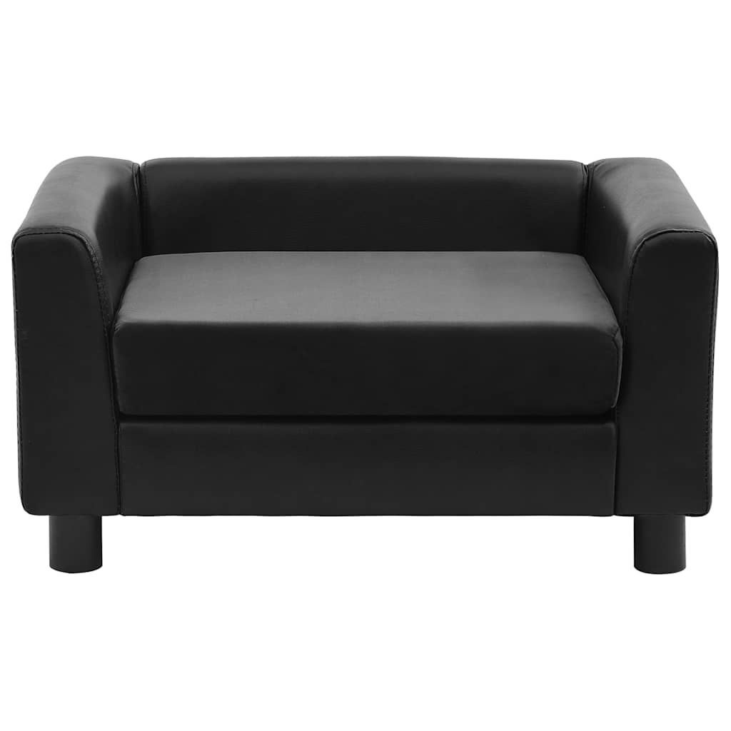 Pohovka pro psy černá 60 x 43 x 30 cm plyš a umělá kůže