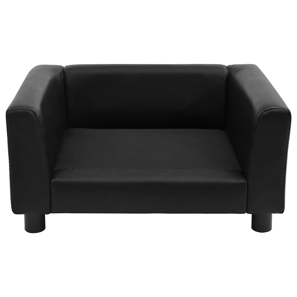 Pohovka pro psy černá 60 x 43 x 30 cm plyš a umělá kůže