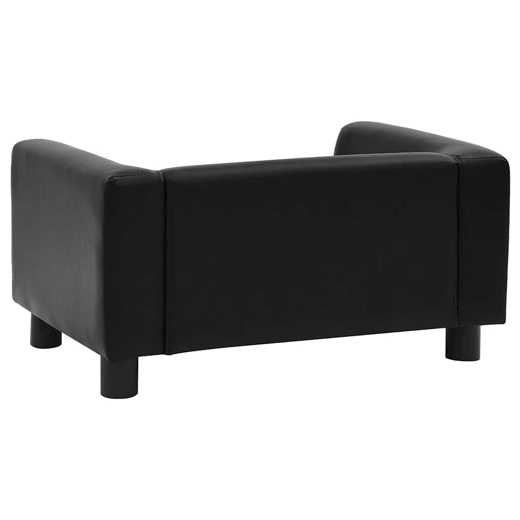 Pohovka pro psy černá 60 x 43 x 30 cm plyš a umělá kůže