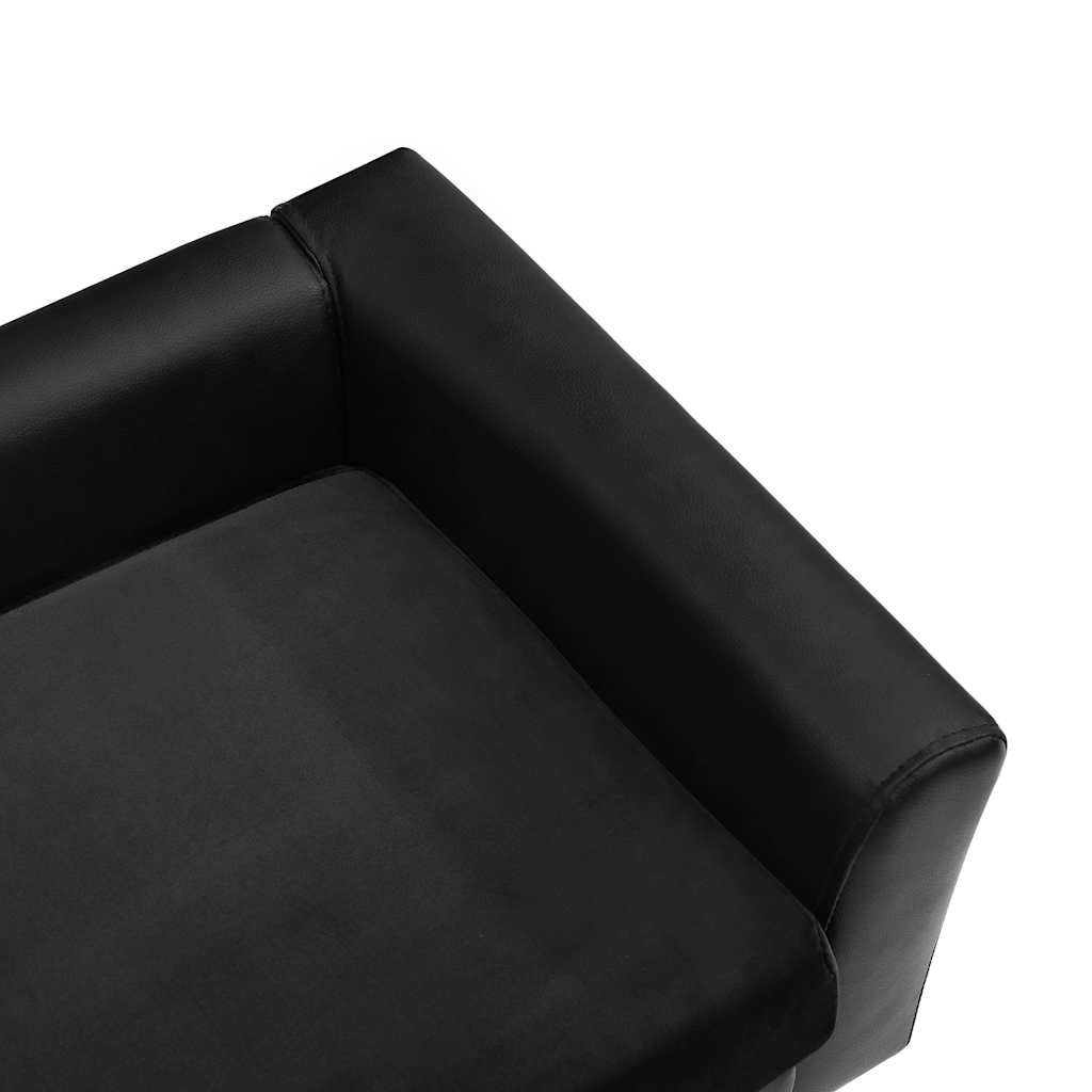 Pohovka pro psy černá 60 x 43 x 30 cm plyš a umělá kůže