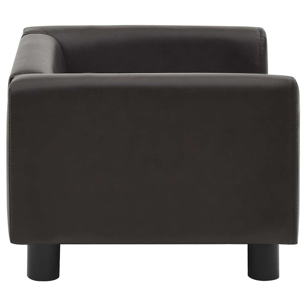 Pohovka pro psy hnědá 60 x 43 x 30 cm plyš a umělá kůže