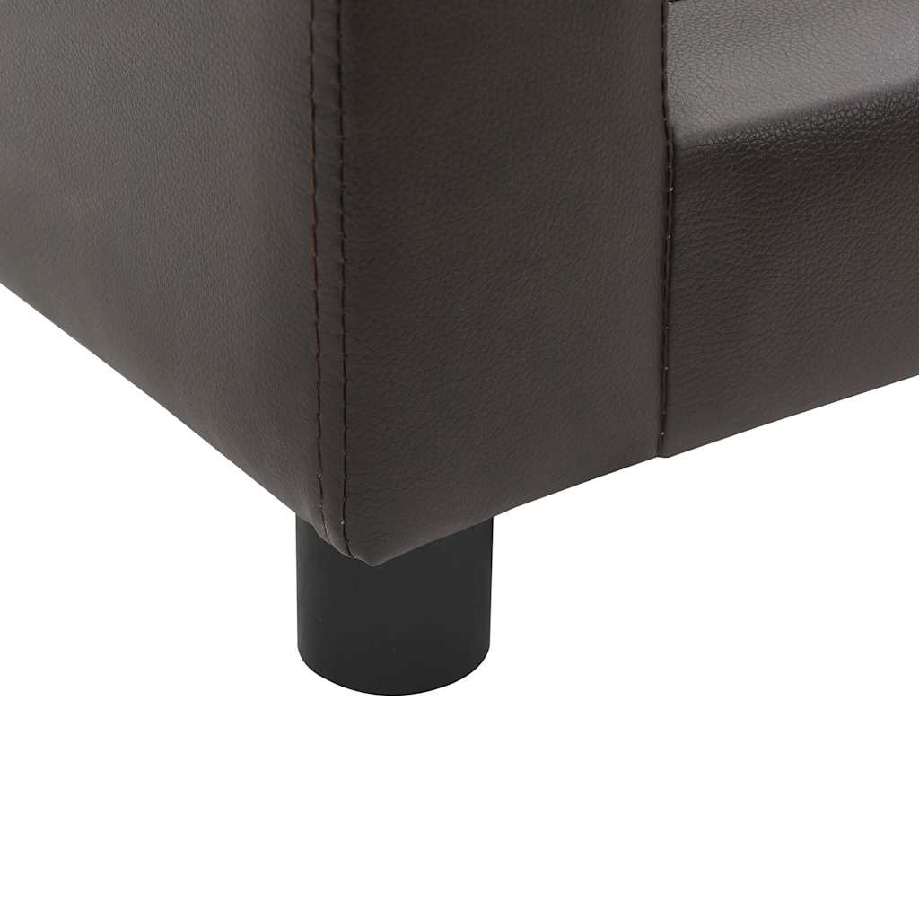 Pohovka pro psy hnědá 60 x 43 x 30 cm plyš a umělá kůže