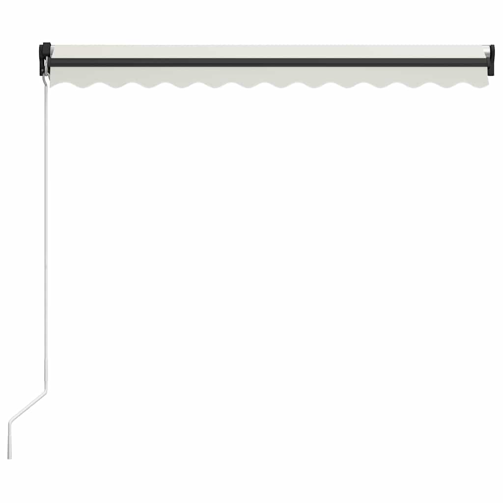 Ručně zatahovací markýza s LED světlem 300 x 250 cm krémová
