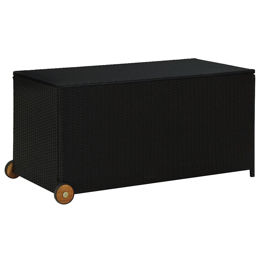 Zahradní úložný box černý 120x 65 x 61 cm polyratan