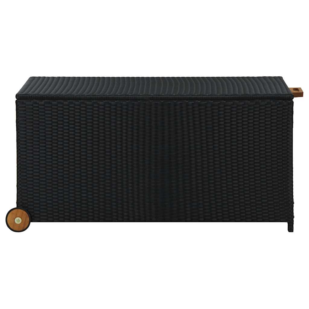 Zahradní úložný box černý 120x 65 x 61 cm polyratan