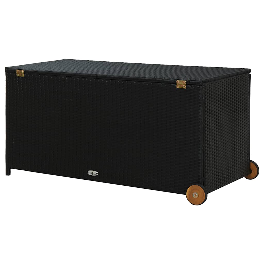Zahradní úložný box černý 120x 65 x 61 cm polyratan