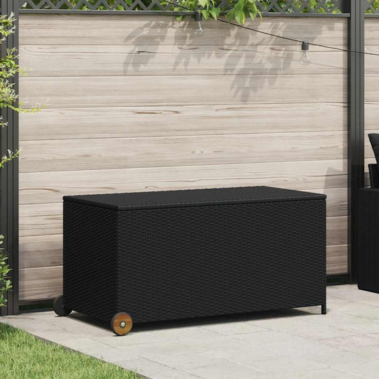 Zahradní úložný box černý 120x 65 x 61 cm polyratan