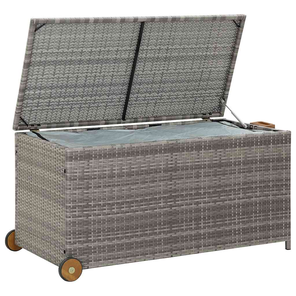 Zahradní úložný box světle šedý 120 x 65 x 61 cm polyratan