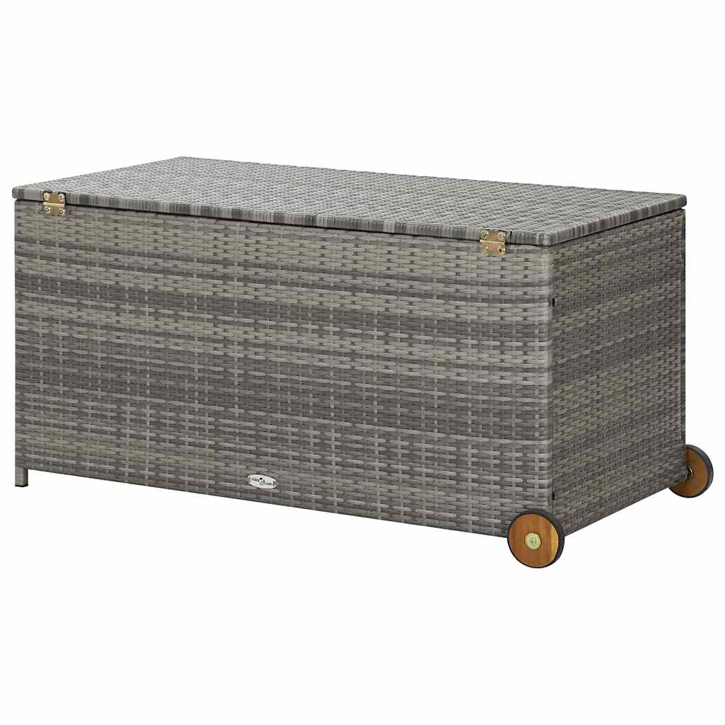 Zahradní úložný box světle šedý 120 x 65 x 61 cm polyratan
