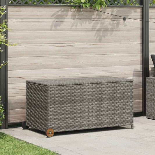 Zahradní úložný box světle šedý 120 x 65 x 61 cm polyratan