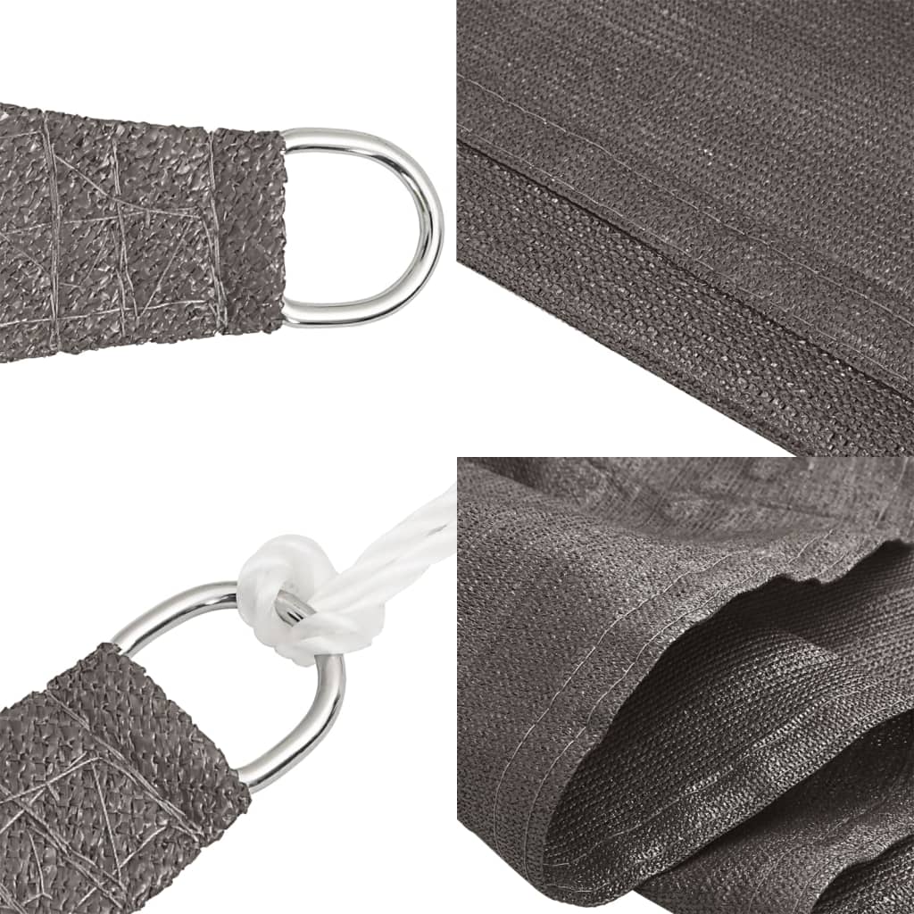 Plachta proti slunci 160 g/m² antracitová 5 x 5 m HDPE