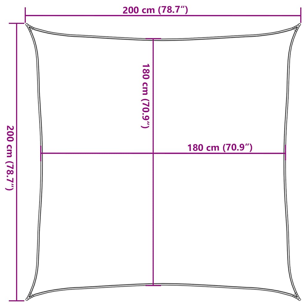 Stínící plachta 160 g/m² červená 2 x 2 m HDPE