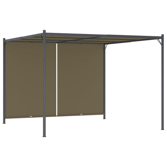 Zahradní altán se zatahovací střechou 3 x 3 m taupe 180 g/m²