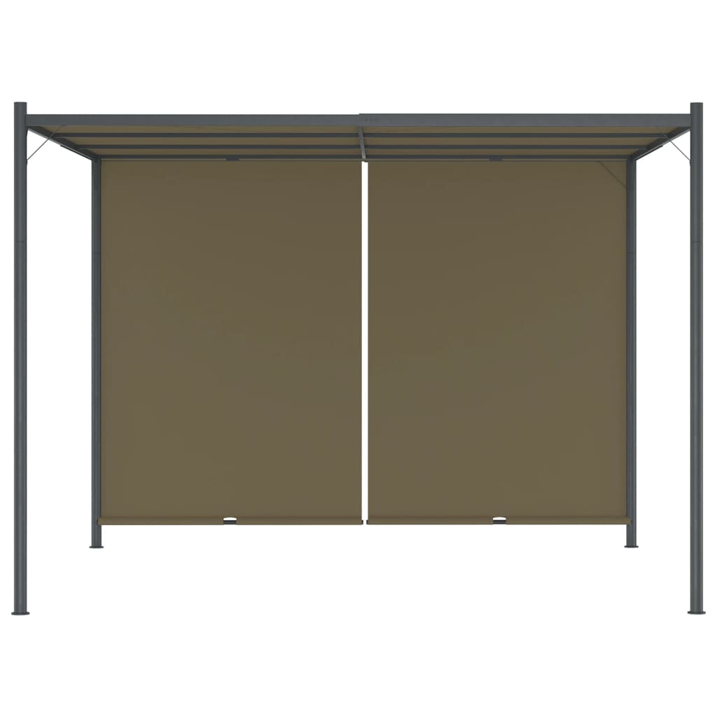 Zahradní altán se zatahovací střechou 3 x 3 m taupe 180 g/m²
