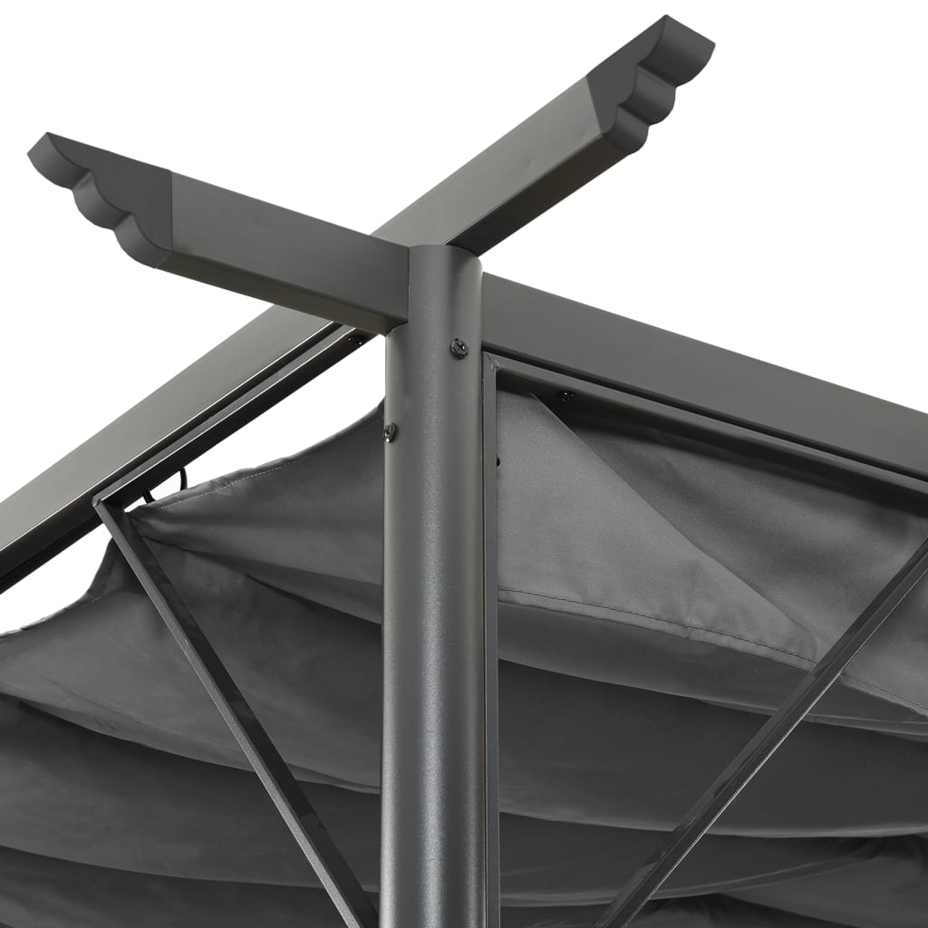 Pergola se zatahovací střechou antracitová 3x3 m ocel 180 g/m²