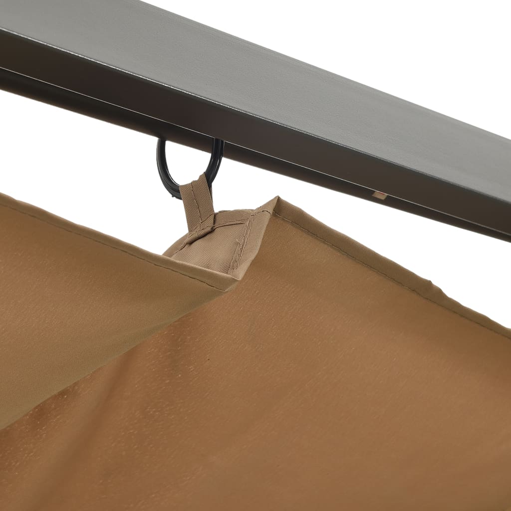 Pergola se zatahovací střechou taupe 3 x 3 m ocel 180 g/m²